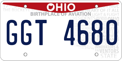 OH license plate GGT4680