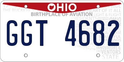OH license plate GGT4682