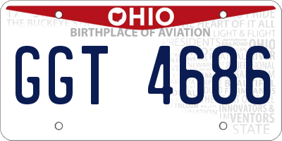OH license plate GGT4686
