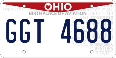 OH license plate GGT4688
