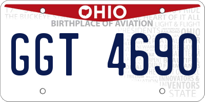 OH license plate GGT4690