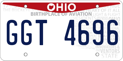 OH license plate GGT4696