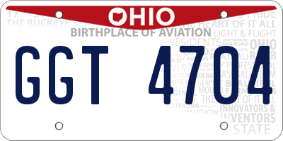 OH license plate GGT4704