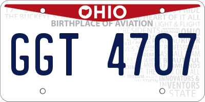 OH license plate GGT4707
