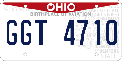OH license plate GGT4710