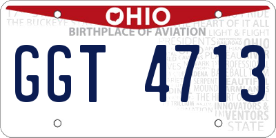OH license plate GGT4713