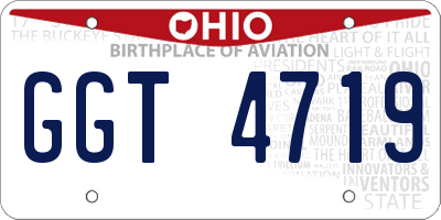 OH license plate GGT4719