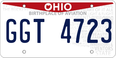 OH license plate GGT4723