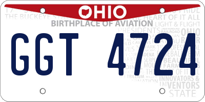 OH license plate GGT4724