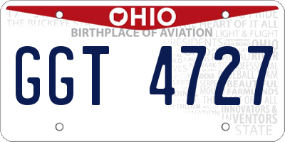 OH license plate GGT4727