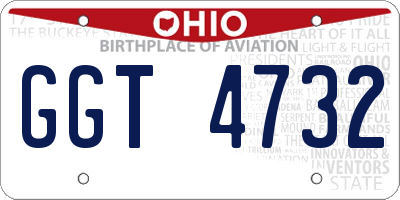 OH license plate GGT4732