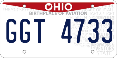 OH license plate GGT4733