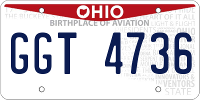 OH license plate GGT4736