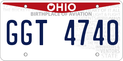 OH license plate GGT4740