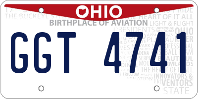 OH license plate GGT4741