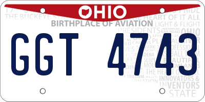 OH license plate GGT4743