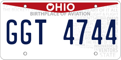 OH license plate GGT4744
