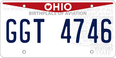 OH license plate GGT4746