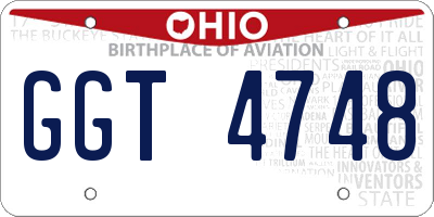 OH license plate GGT4748