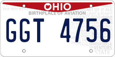 OH license plate GGT4756