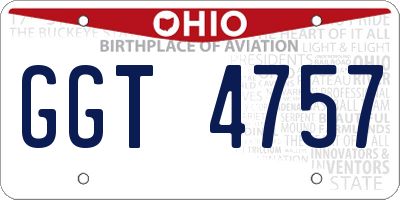 OH license plate GGT4757