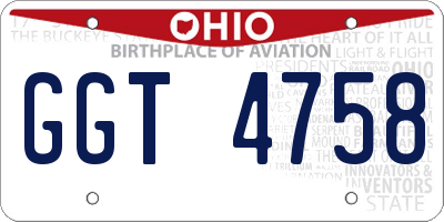 OH license plate GGT4758