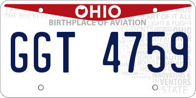 OH license plate GGT4759