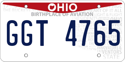 OH license plate GGT4765