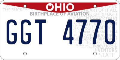 OH license plate GGT4770