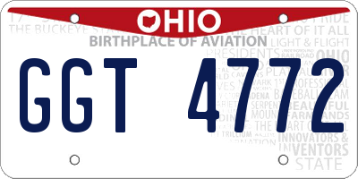 OH license plate GGT4772