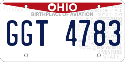 OH license plate GGT4783