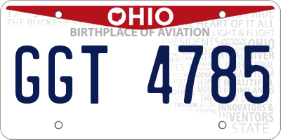 OH license plate GGT4785