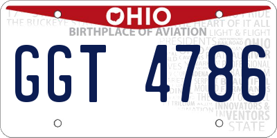OH license plate GGT4786