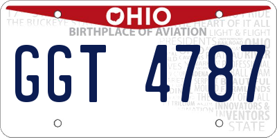 OH license plate GGT4787