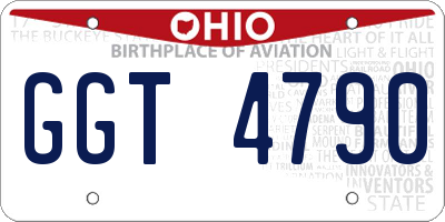 OH license plate GGT4790