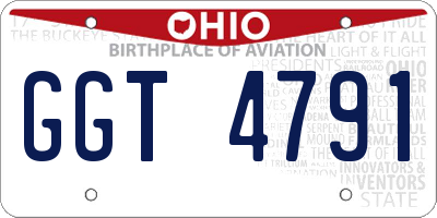 OH license plate GGT4791