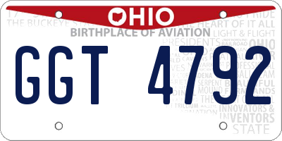 OH license plate GGT4792