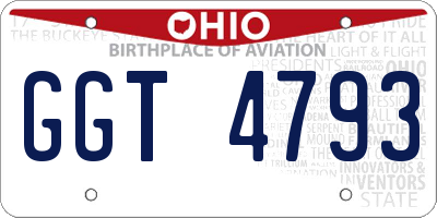 OH license plate GGT4793