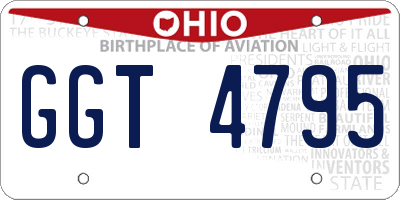 OH license plate GGT4795