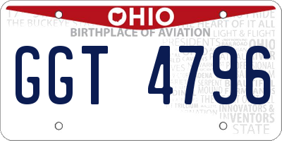 OH license plate GGT4796