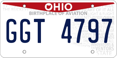 OH license plate GGT4797