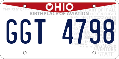 OH license plate GGT4798