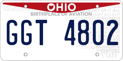 OH license plate GGT4802