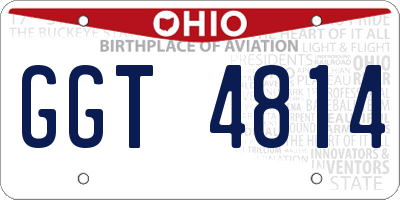 OH license plate GGT4814