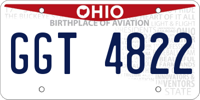 OH license plate GGT4822