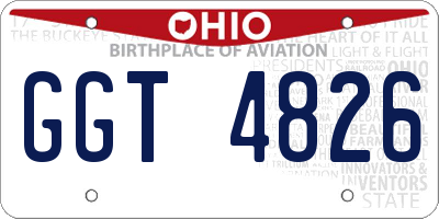 OH license plate GGT4826