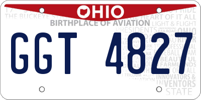 OH license plate GGT4827