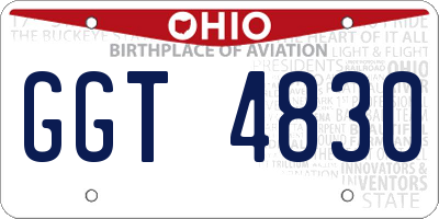 OH license plate GGT4830
