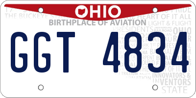 OH license plate GGT4834