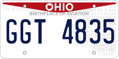OH license plate GGT4835